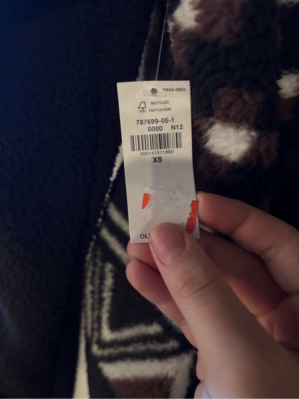 Old Navy Brown and Cream Patterned Teddy Jacket